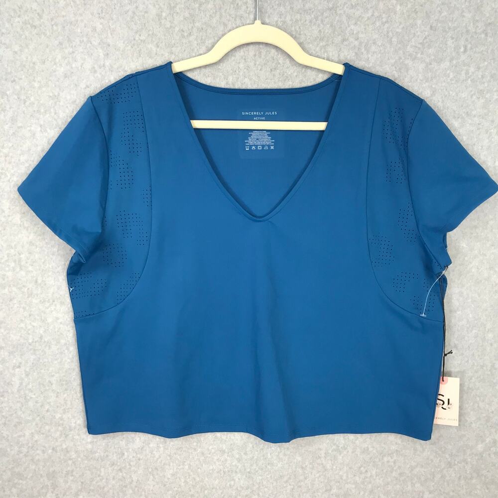 Sincerely Jules Crop Top XL Active Pickleball Boxy Shirt Tee Performance Active